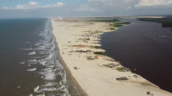 Lencois Maranhenses Maranhao. Scenic sand dunes and turquoise rainwater lakes