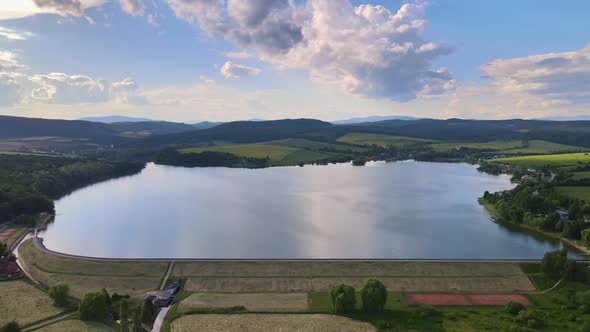 Aerial view of Teply vrch reservoir in Slovakia