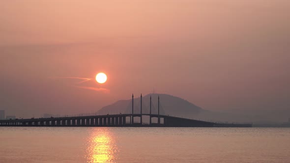 Penang Bridge dramatic sunrise