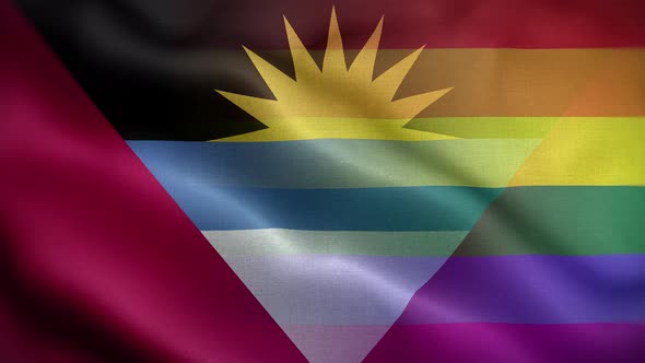 LGBT Antigua And Barbuda Flag Loop Background 4K