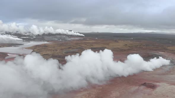 Shot rising above the steam from a geothermal vent.