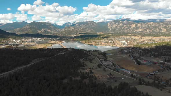 Estes Park, Colorado View from Drone