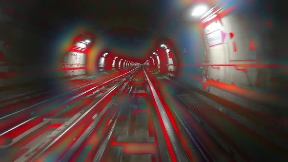 Hyperlapse POV Train Riding in the Subway Tunnel alt