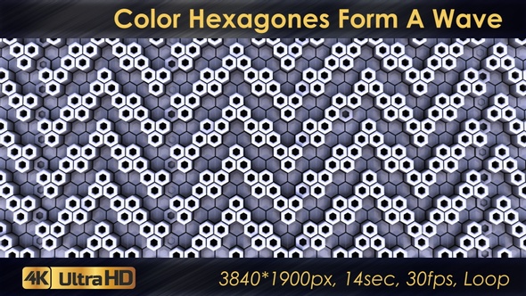 Color Hexagones Form A Wave