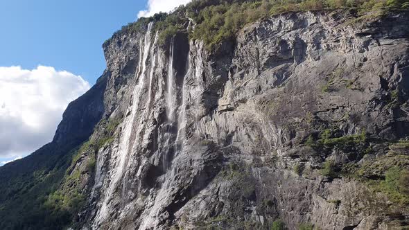 Geiranger Fjord, Waterfall Seven Sisters.