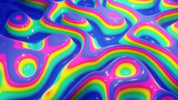 Abstract Wavy Pattern on Bright Glossy Surface