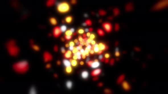 Yellow and Red Spiral Light Bokeh Particles 01