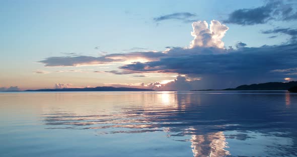 Beautiful sunset and sea in ishigaki island of japan