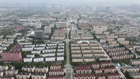 Aerial Shanghai City, Suburbs Area