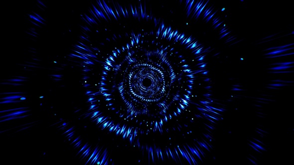 Glittering Blue Light Streak Rotation Background Loop 4K