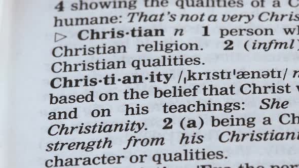 Christianity Word Definition Written in Dictionary, One of Main Religions, Faith