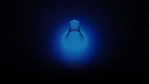 Abstract Dark Blue Color Grid Tunel Animation