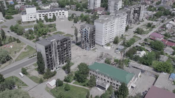 Multistorey Building Bombed During the War in Ukraine