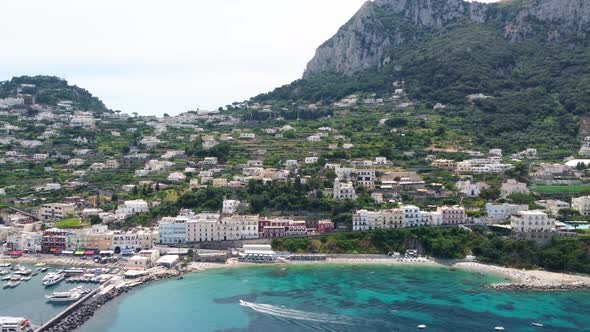 Beautiful Coastline of Capri Along the Port Area