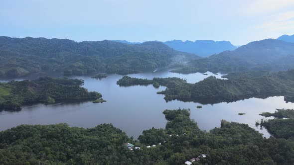 Aerial View of Fjords at New Zealand