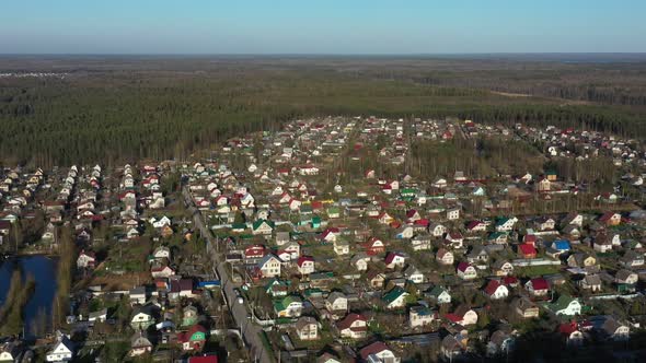 Village with Summer Houses in Forest