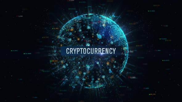 Cryptocurrency Business Digital Globe Earth 4K alt