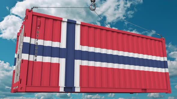 Container with Flag of Norway alt
