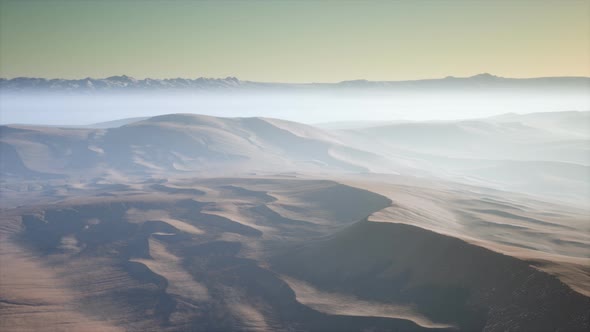 Red Sand Desert Dunes in Fog