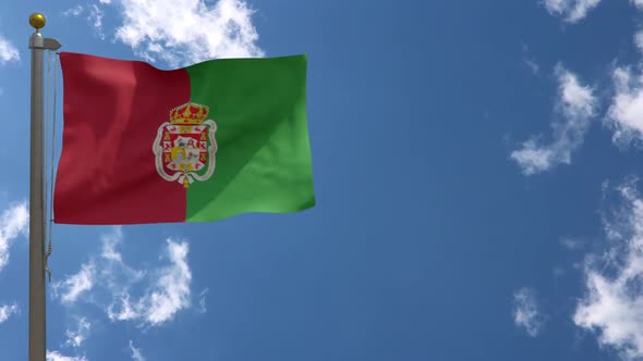 Granada City Flag (Spain) On Flagpole