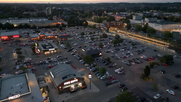 Stevenage Leisure Park Uk 4k Aerial Video