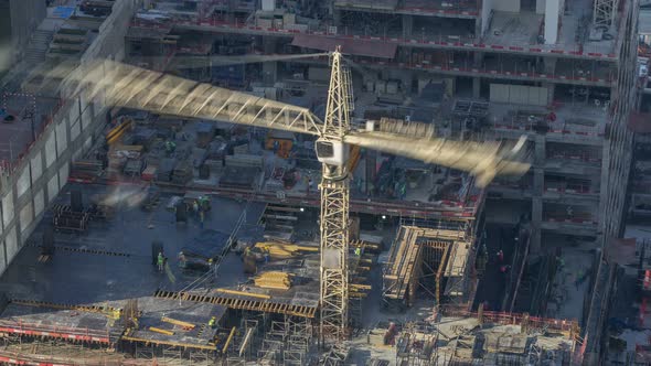 Construction Cranes at Dubai Marina Timelapse