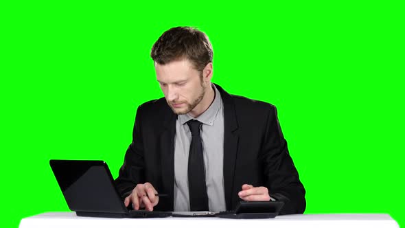 Examining Business Documets. Green Screen