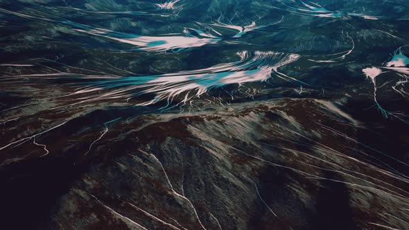Aerial View of the Mountains with Glacier