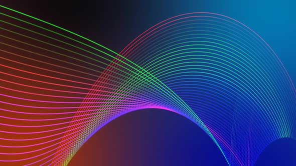 New Colorful Gradient Geometric Line Animation On White Background