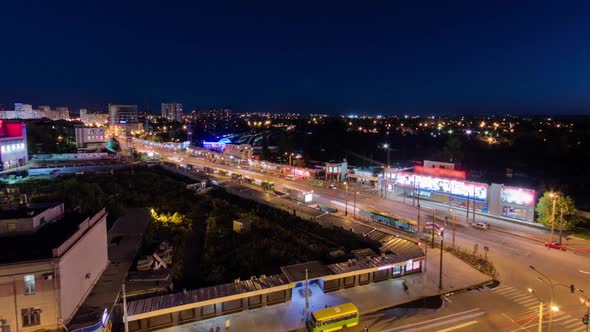 Kharkiv City From Above Day to Night Timelapse