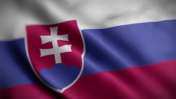 Slovakia Flag Textured Waving Close Up Background HD