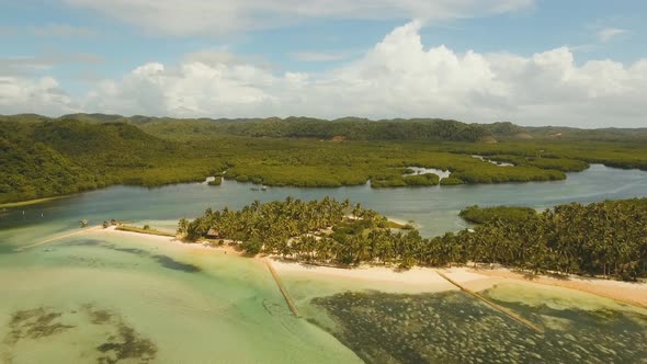 Tropical Beach with and Turquoise Sea