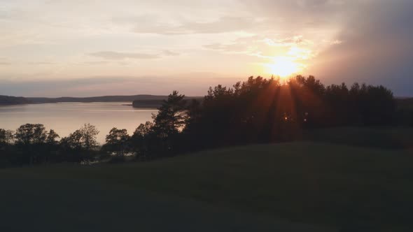 Lake In The Setting Sun