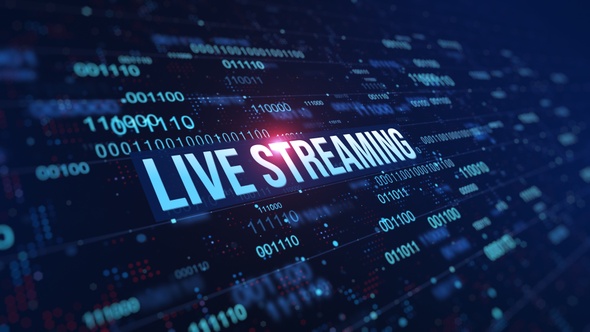 Live Streaming Digital Binary Code Background