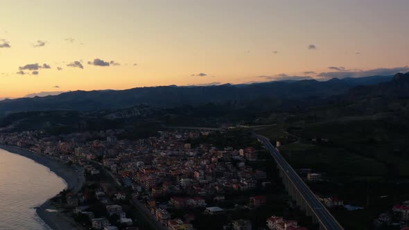 City of Bova Marina at sunset 