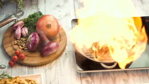 Flambe Steak in Slow-mo.