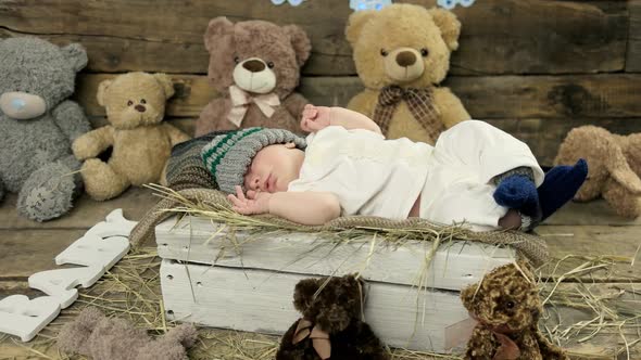 Sleeping Child and Teddybears.