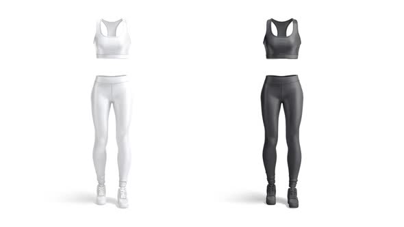 Blank black and white women sport uniform, looped rotation