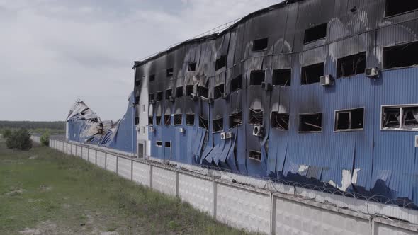 Bucha Ukraine  Warehouse Destroyed By War