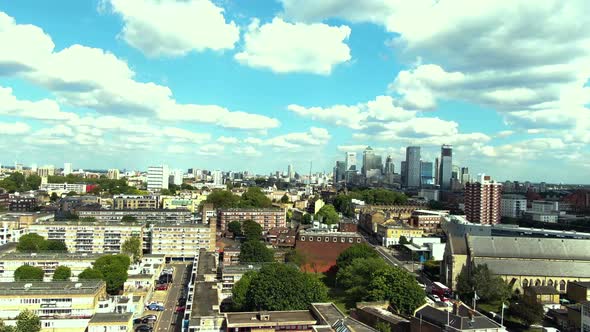 Aerial shot of the City of London