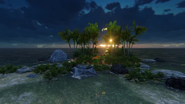 Panorama Of Desert Island Sunset alt