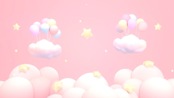 Pastel Pink Balloons Sky