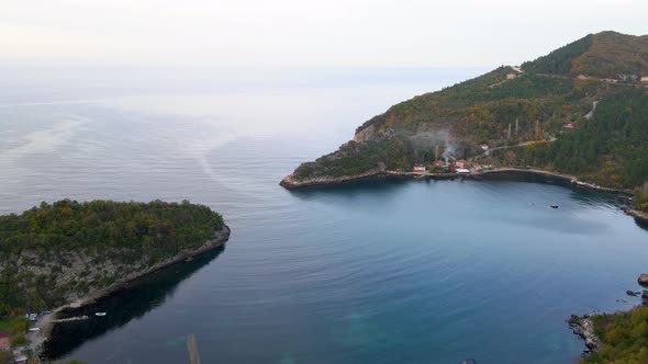 Gideros bay on the black sea, Kastamonu, Cide-Gideros, beautiful sea bay in autumn