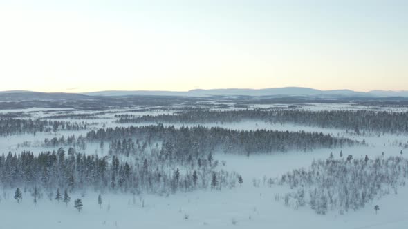 Aerial View of Beautiful Winter Nature Landscape