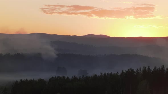 Massive Wildfire Smoke Covering a Huge Land Area.