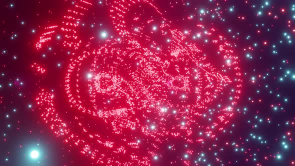 Red Star Blowing Background particle 4K