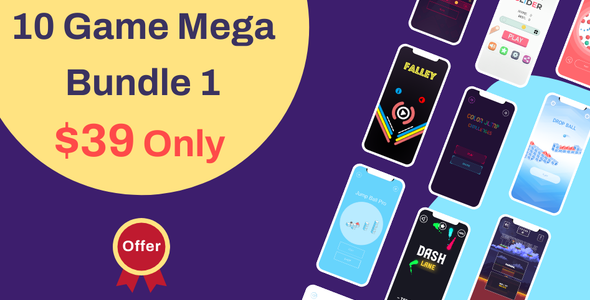 10 Game Mega Bundle Part 1 : (Android Studio + Admob)