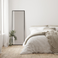 home interior, scandinavian style bedroom mock up, bed close up, 3d rendering - PhotoDune Item for Sale