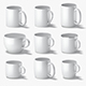 10 Ceramic Mugs Shapes - white mugs various forms and sizes - 3DOcean Item for Sale