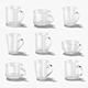 10 Glass Mug Shapes - transparent cups with different forms and sizes - 3DOcean Item for Sale